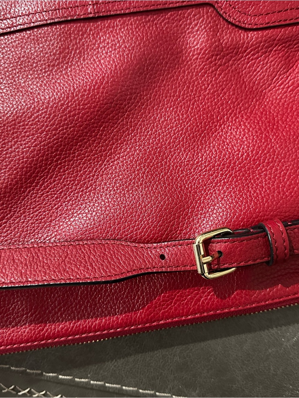 Banana Republic Red Leather Crossbody Convertible Bag Tassel Gold Statement Bag - Picture 12 of 16